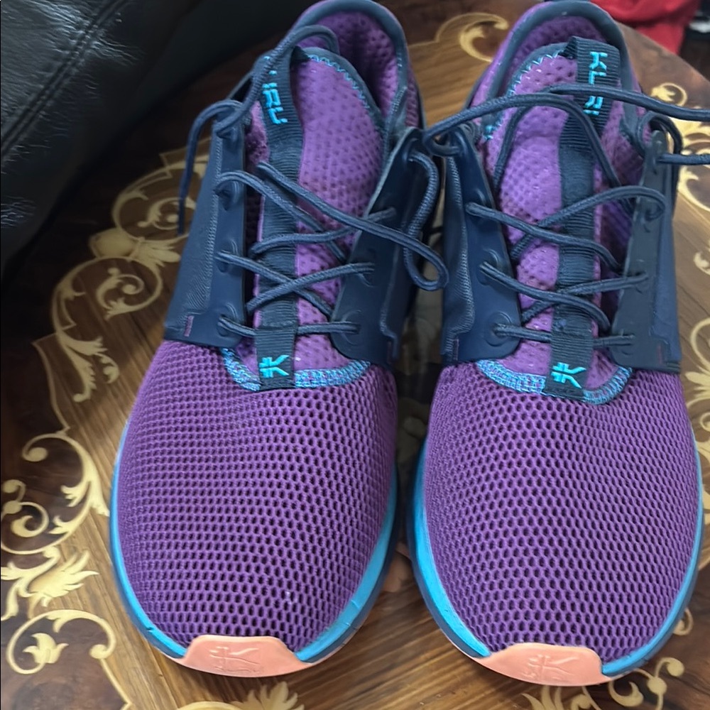 Purple Mesh Athletic Sneakers with Teal Accents KURU RARE AND ELEGANT - Picture 2 of 5
